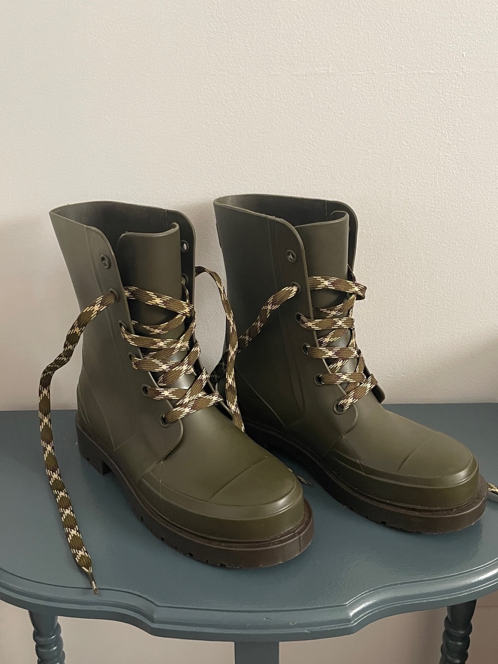 Cougar Olive Green Lace-Up Waterproof Boots